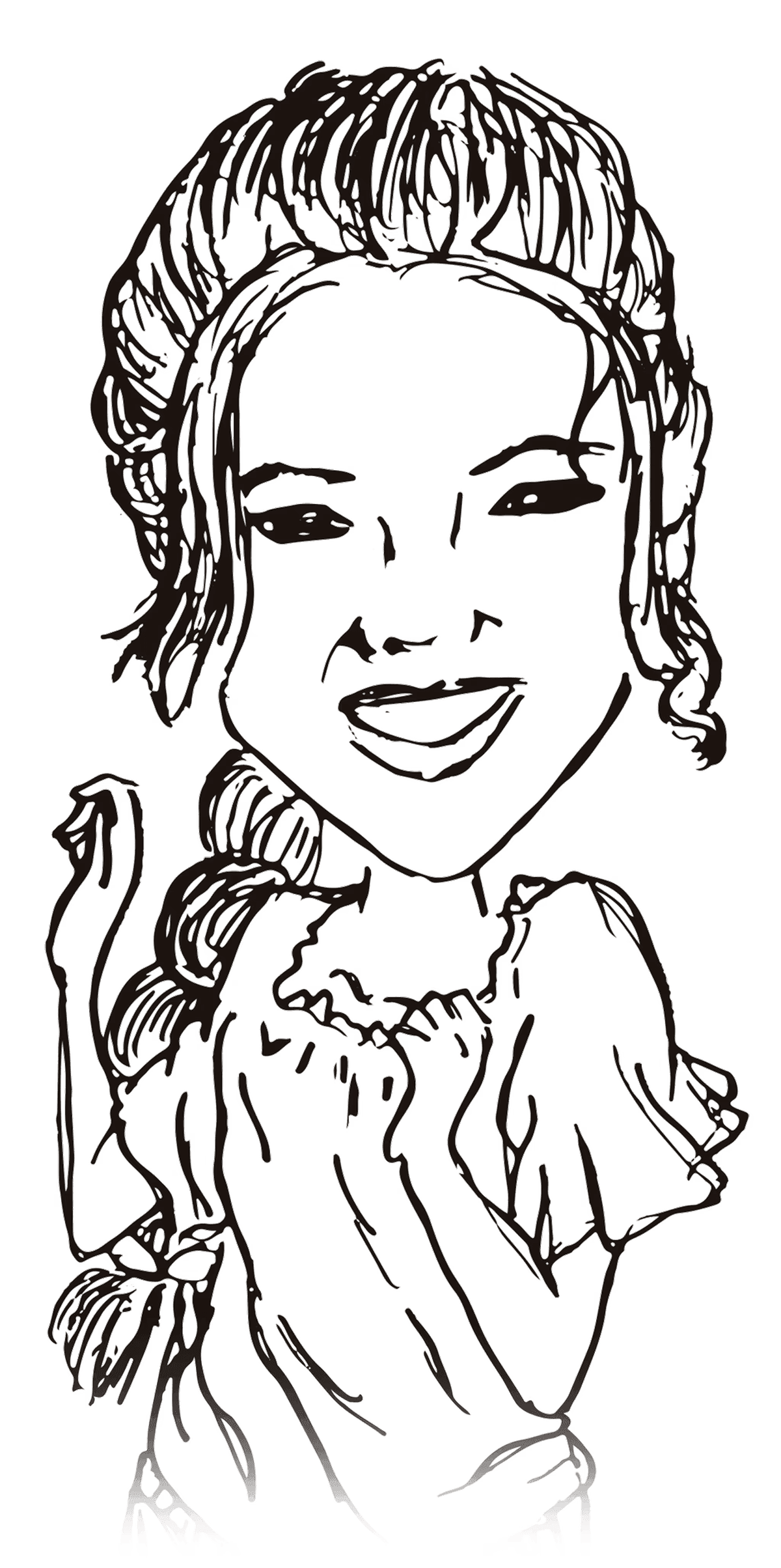 Illustrated portrait of Karen Rejón